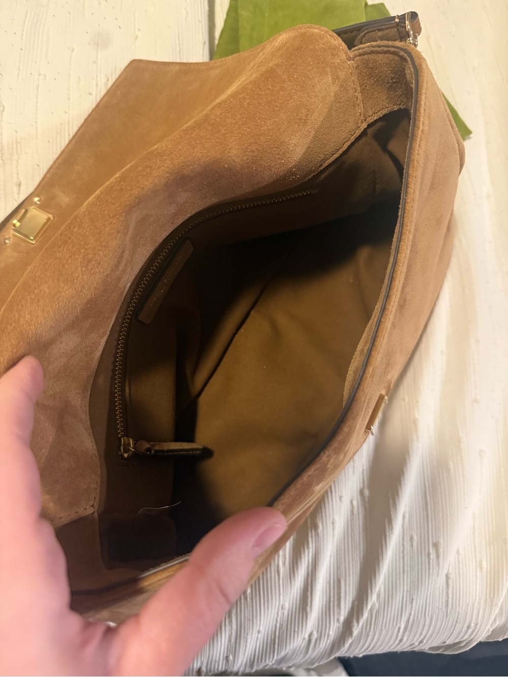 Tory Burch Charlie Suede Shoulder Bag - Picture 8 of 9